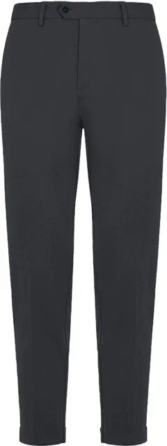 Pantalone blu scuro uomo in tessuto tecnico stretch, taglio classico, vita con passanti.