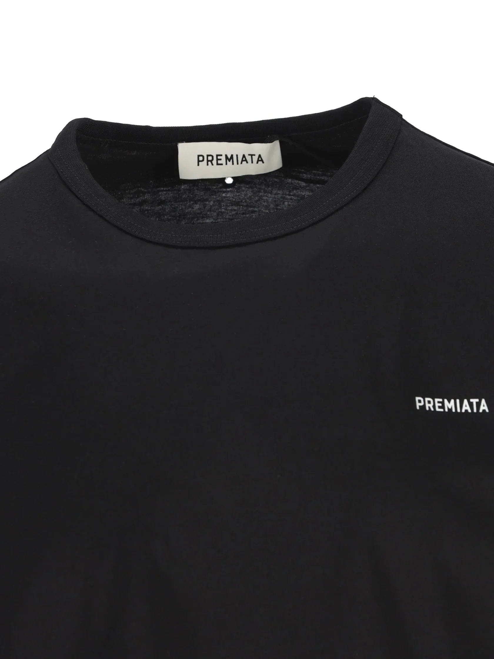 T-shirt nera da uomo con logo Premiata sul petto, abbigliamento casual elegante