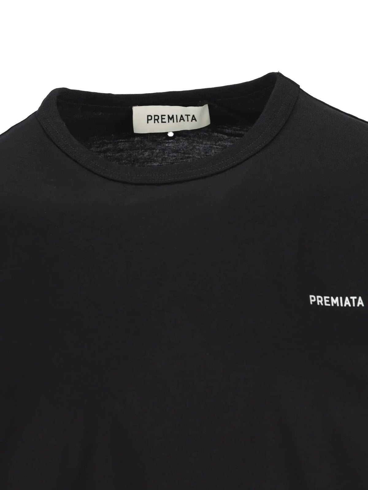 T-shirt nera da uomo con logo Premiata sul petto, abbigliamento casual elegante