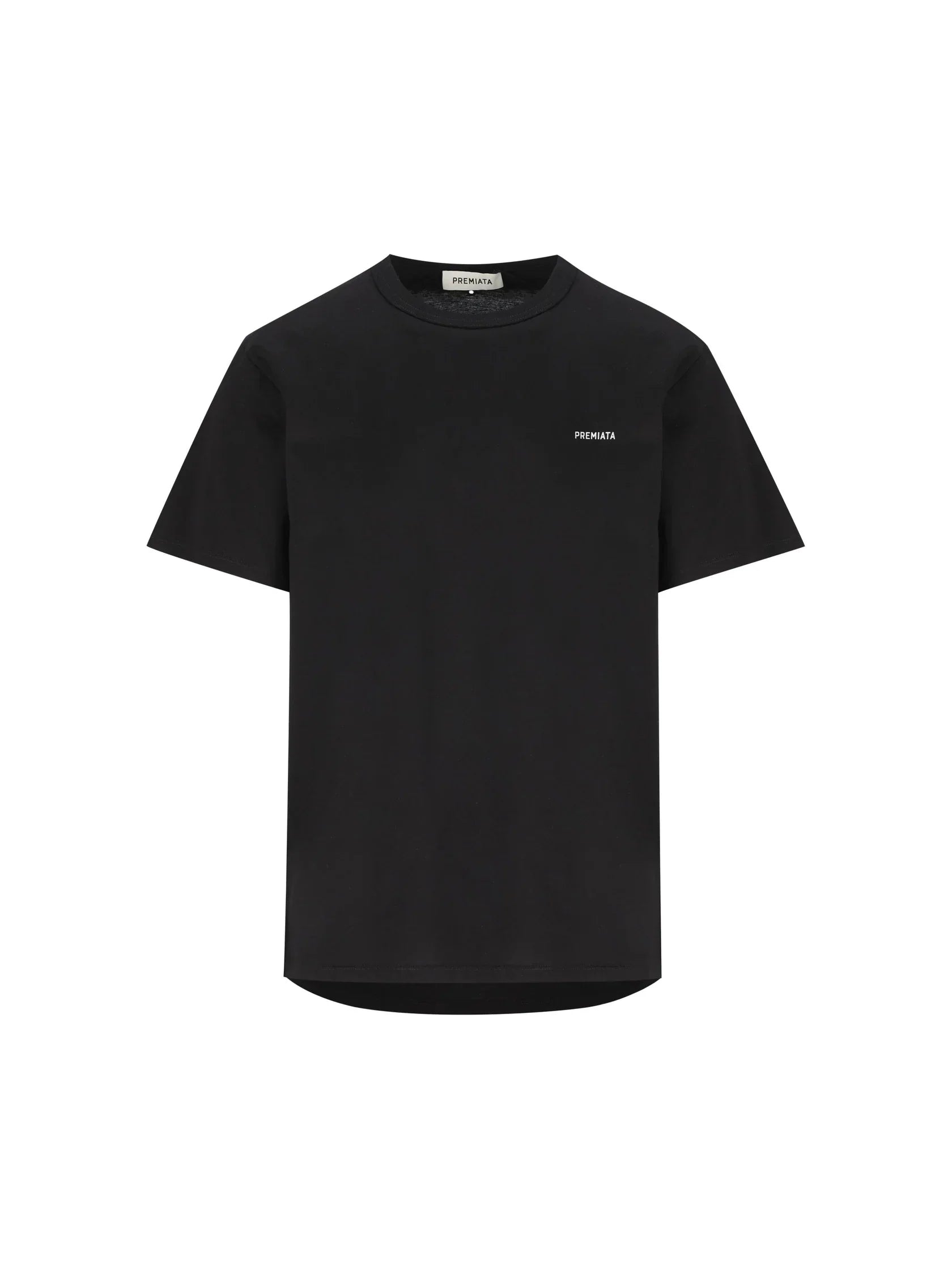 T-shirt nera uomo Premiata, manica corta, logo bianco minimal sulla parte frontale