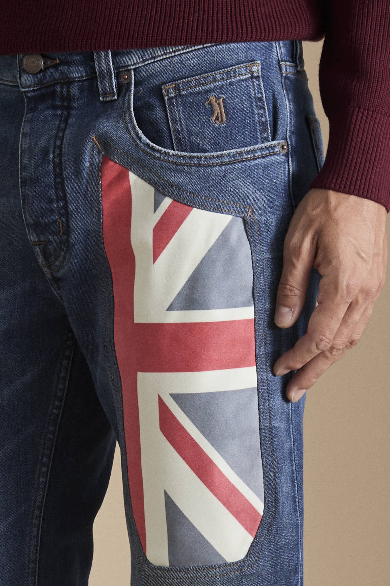 JECKERSON JUPPA030ANNIV002 DENI011 D061A JEANS ANNIVERSARY 5 TASCHE TOPPA SLIM FIT BLU SCURO - Atelier Fratelli Carbè