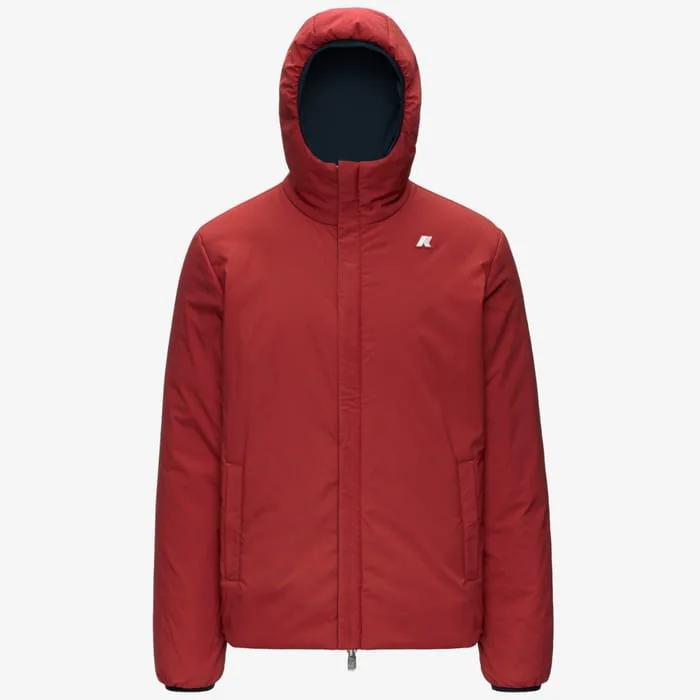 K-Way K6128VW DB7 - Jack St Warm Double, dettaglio cappuccio e reversibilità