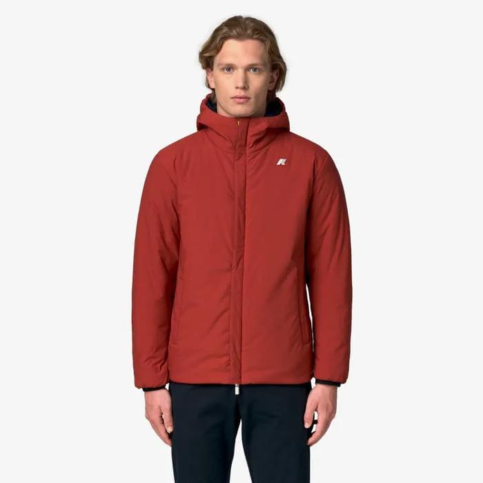 K-Way K6128VW DB7 - Jack St Warm Double, vista laterale e profilo reversibile