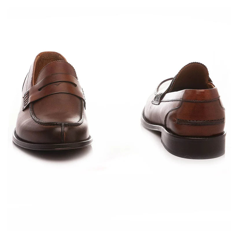 Mocassins en cuir EXTON 2102, cuir brossé, style universitaire