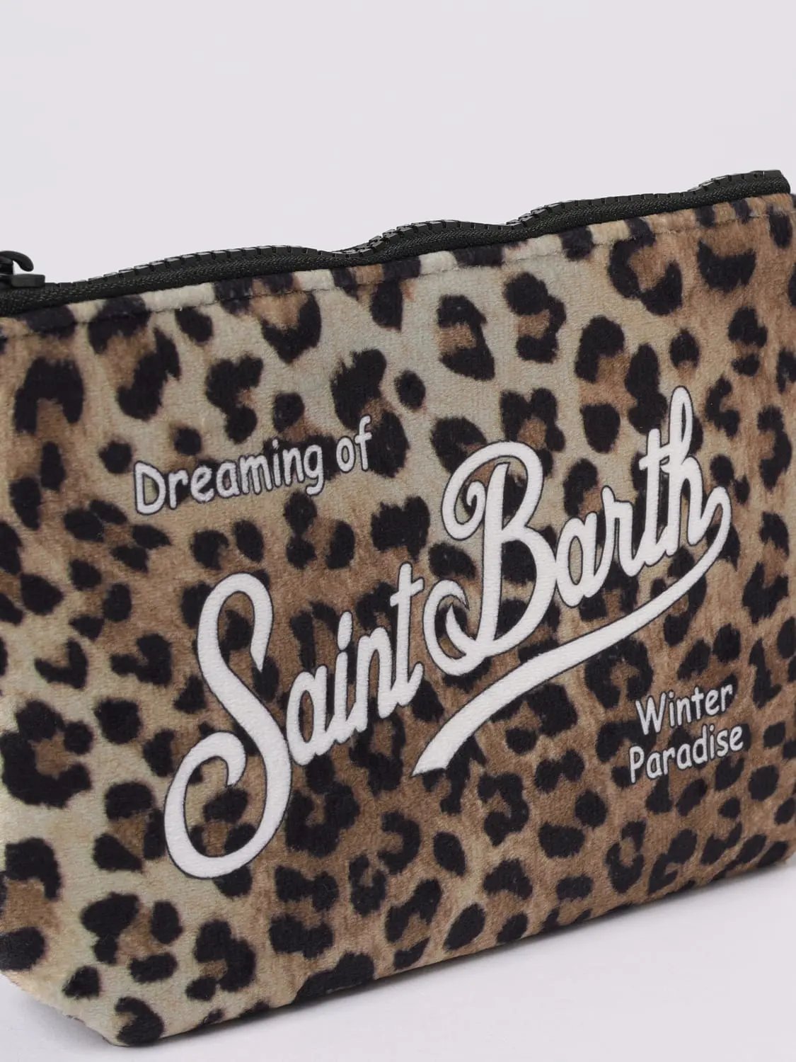 Clutch Aline W Saint Barth Classic Leo - Dettaglio logo MC2 Saint Barth e texture neoprene