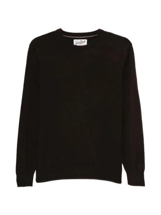 SAINT BARTH REGE008 00022M - Maglione girocollo colore Dark Brown - vista frontale