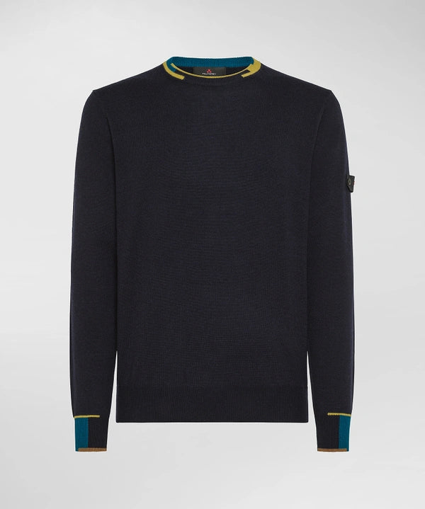 PEUTEREY NEW MARLON 04 PEU5693 99011947 215 KNITTED JACKET Maglione con dettagli colorati a contrasto - Atelier Fratelli Carbè