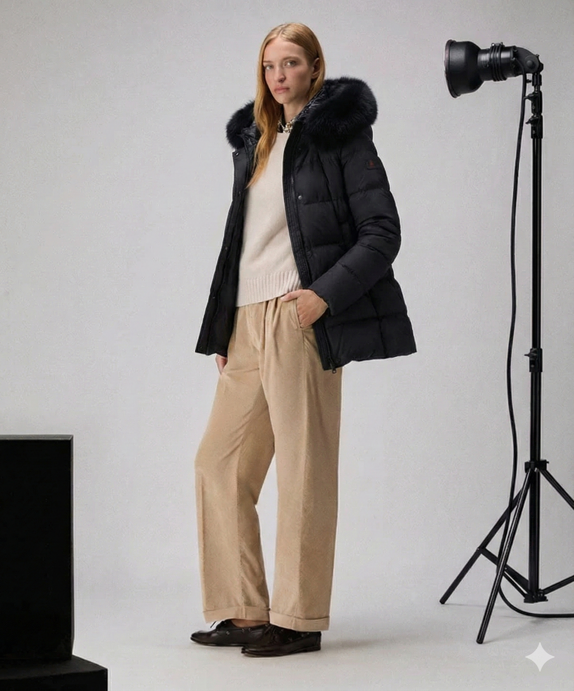 PEUTEREY TAKAN MQN 04 FUR PED543901181967 NER DOWN JACKET - Atelier Fratelli Carbè