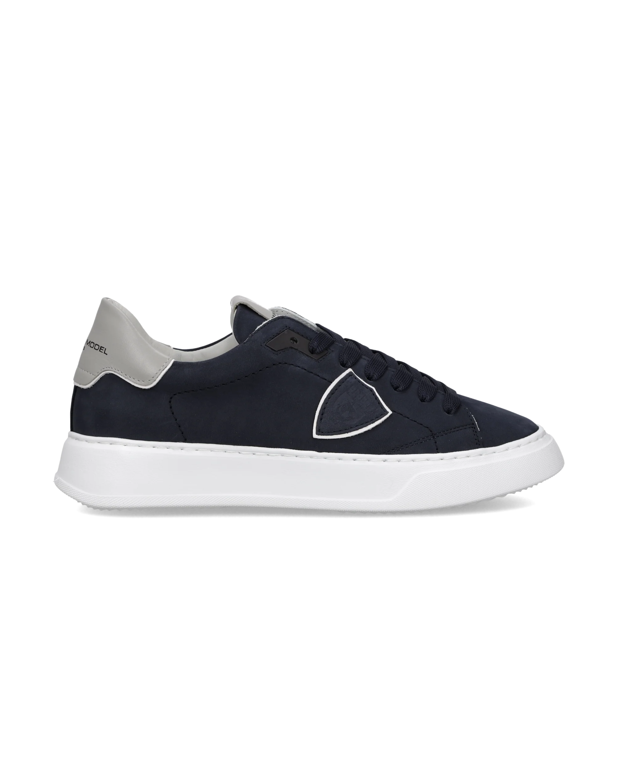 PHILIPPE MODEL BTLU NB26 SNEAKER TEMPLE LOW NUBUCK BLEU - Atelier Fratelli Carbè