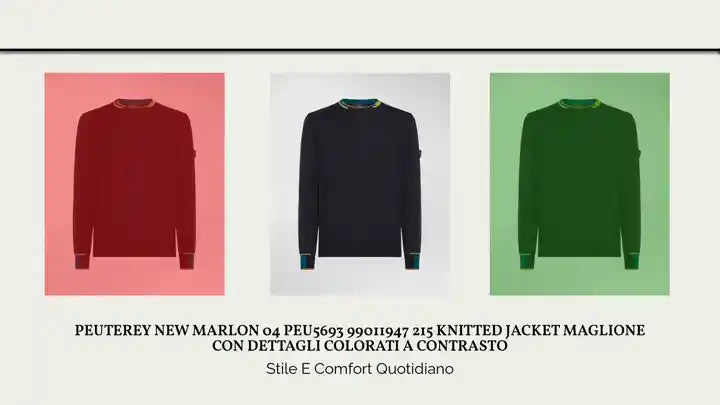 PEUTEREY NEW MARLON 04 PEU5693 99011947 215 KNITTED JACKET Maglione con dettagli colorati a contrasto by@Outfy