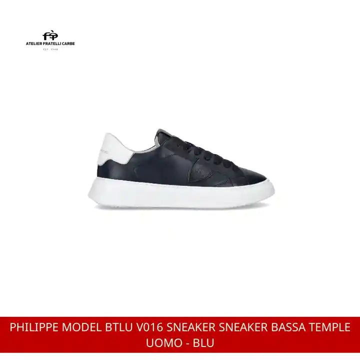 PHILIPPE MODEL BTLU V016 SNEAKER Sneaker bassa Temple uomo - blu by@Outfy