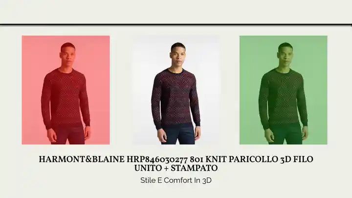 Harmont&Blaine HRP846030277 801 KNIT PARICOLLO 3D FILO UNITO + STAMPATO by@Outfy