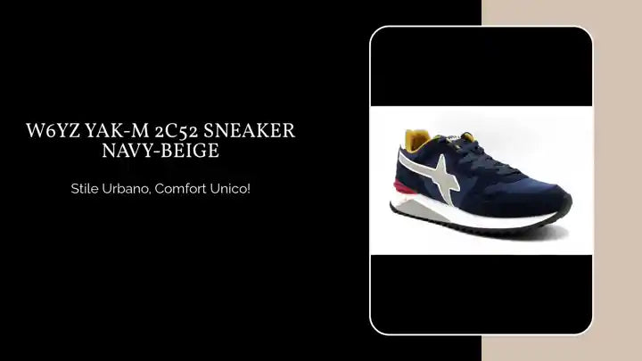W6YZ YAK-M 2C52 SNEAKER NAVY-BEIGE by@Outfy