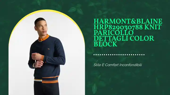 Harmont&Blaine HRP829030788 KNIT PARICOLLO DETTAGLI COLOR BLOCK by@Outfy