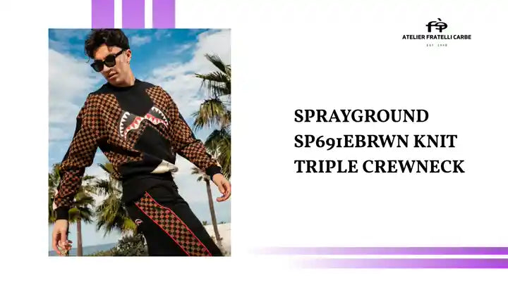 SPRAYGROUND SP691EBRWN KNIT TRIPLE CREWNECK by@Outfy