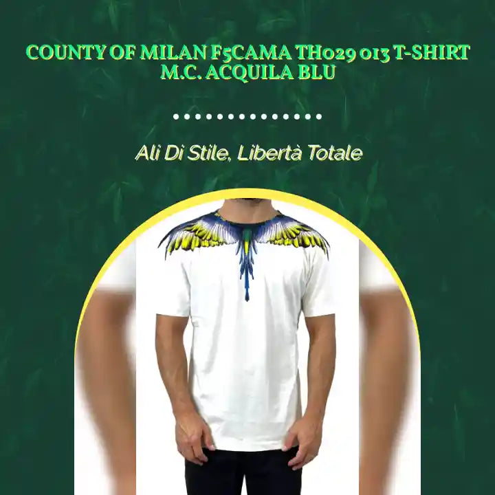 COUNTY OF MILAN F5CAMA TH029 013 T-SHIRT M.C. ACQUILA BLU by@Outfy