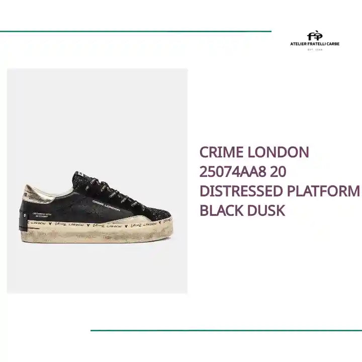 CRIME LONDON 25074AA8 20 DISTRESSED PLATFORM BLACK DUSK by@Outfy