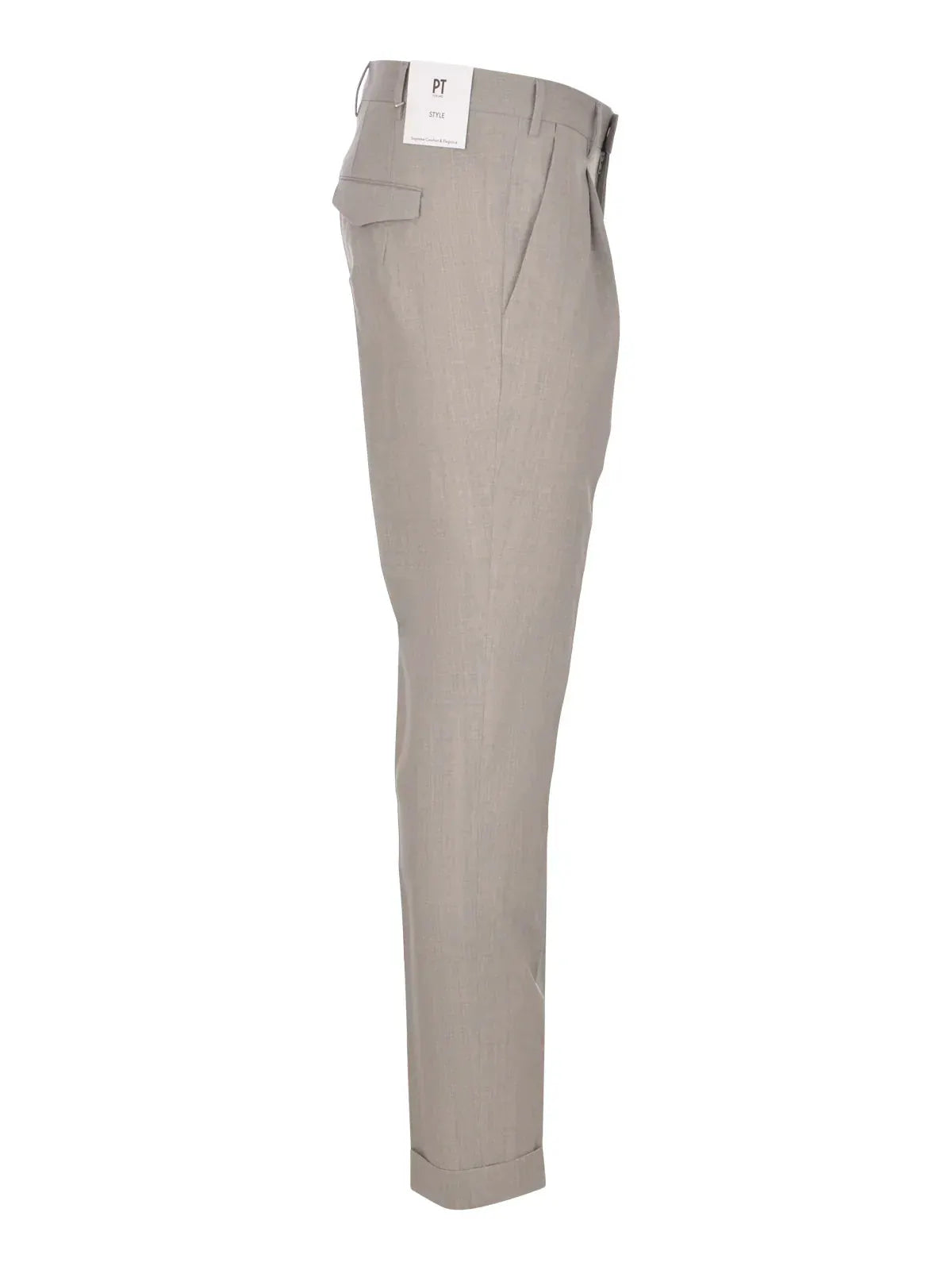 Pantalone uomo elegante grigio chiaro, tasche posteriori, vestibilità slim, moda uomo