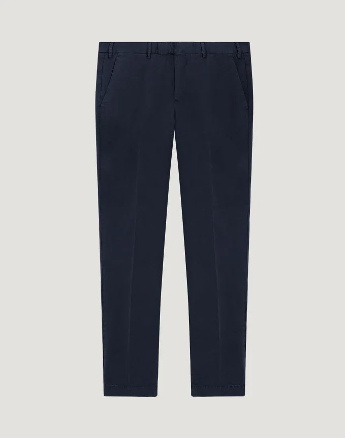 Pantalone classico uomo blu scuro con tasche laterali, stile elegante Made in Italy