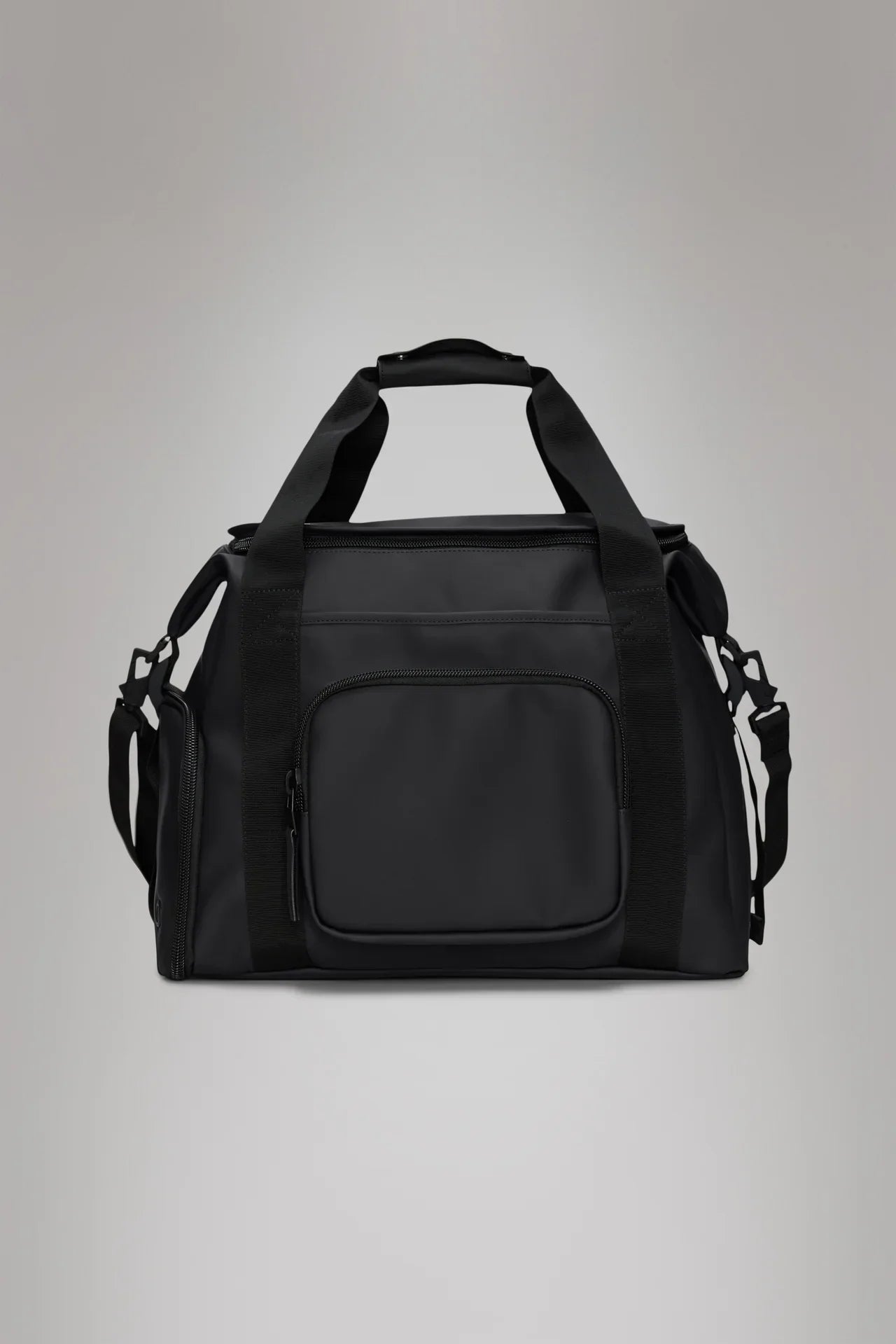 Borsa da viaggio nera unisex grande, con doppio manico e tracolla regolabile