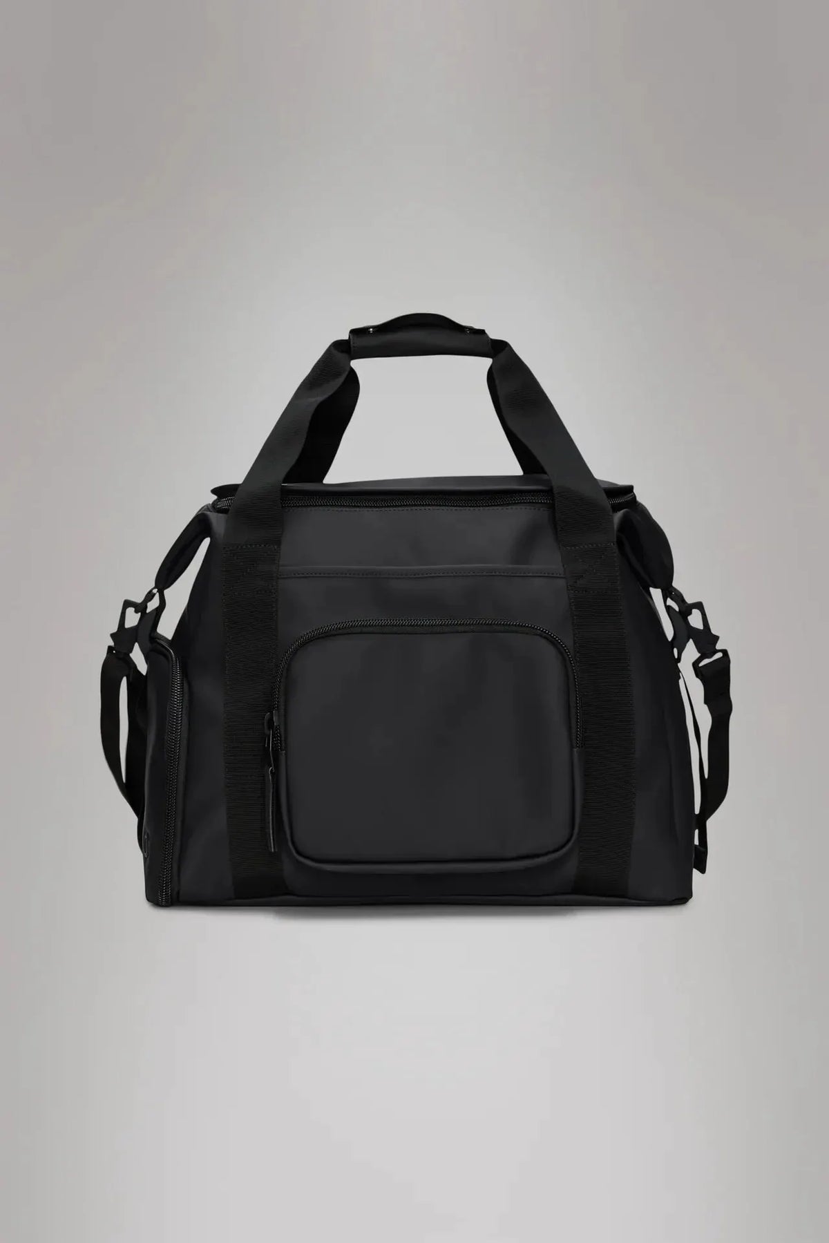 Borsa da viaggio nera unisex grande, con doppio manico e tracolla regolabile