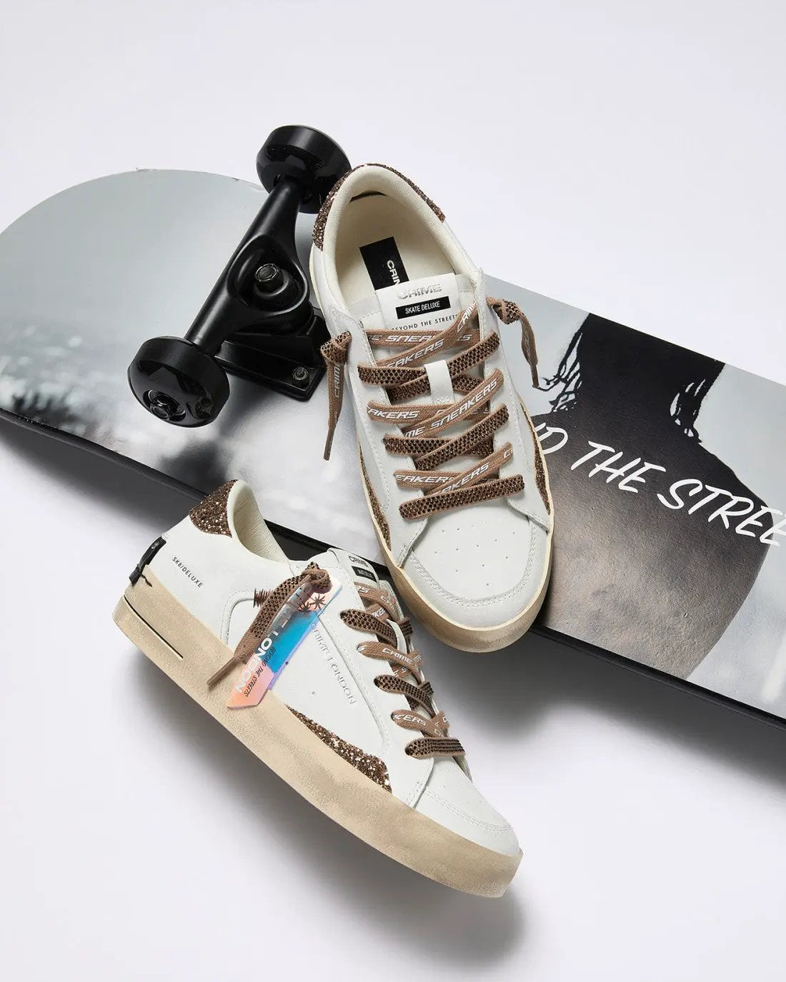 Sneaker donna Crime London Skate 23104AA9.10 Almond Drizzle vista dall'alto