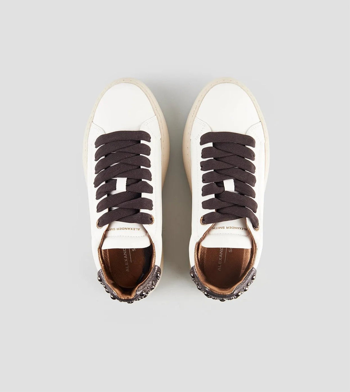 ALEXANDER SMITH ASBESOW 3579 ODZ SNEAKER SOHO WOMAN OFF WHITE DARK BRONZE by ALEXANDER SMITH