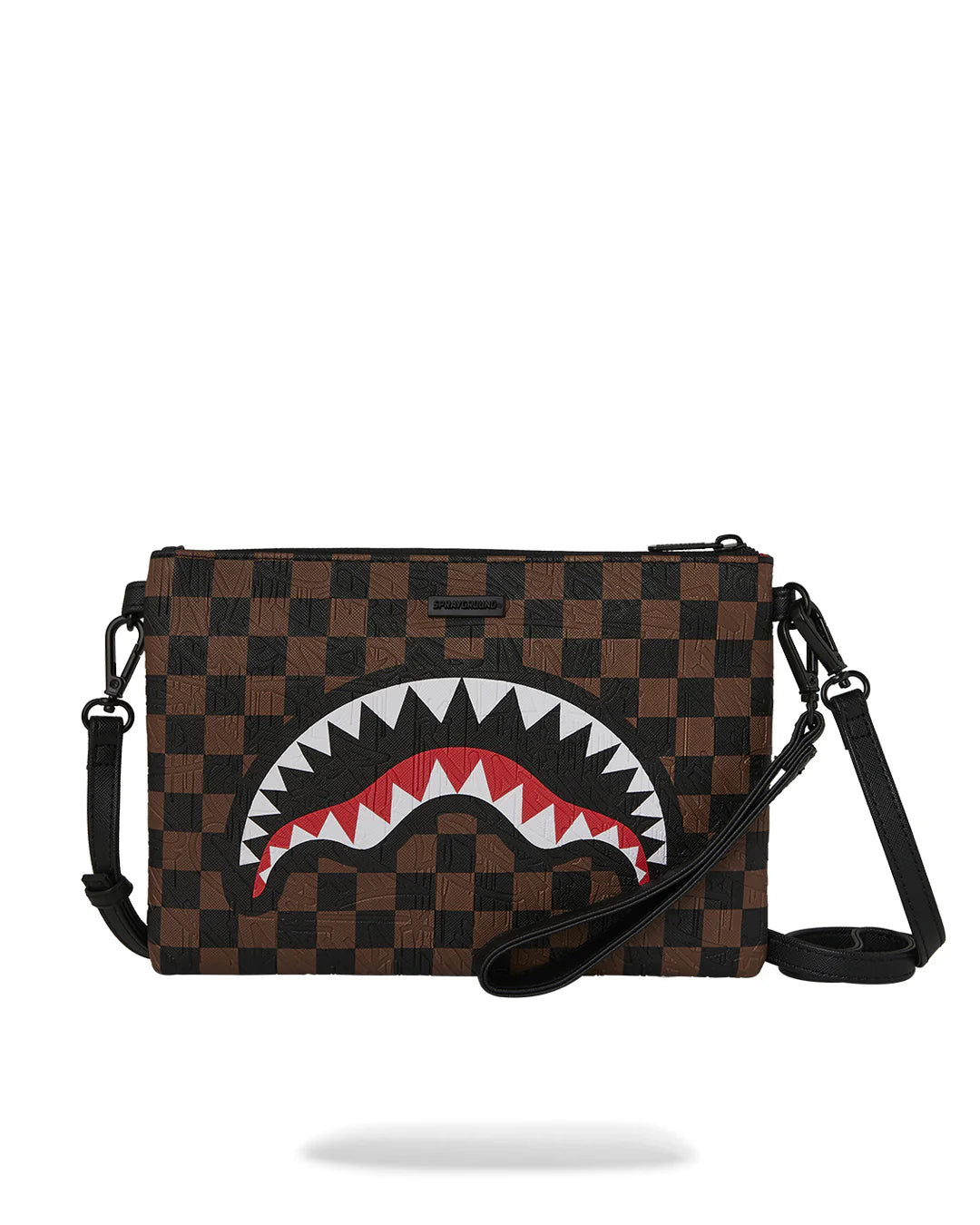 SPRAYGROUND B8239 CLUTCH CHECK 2 EMBOSS CROSSOVER CLUTCH - Atelier Fratelli Carbè