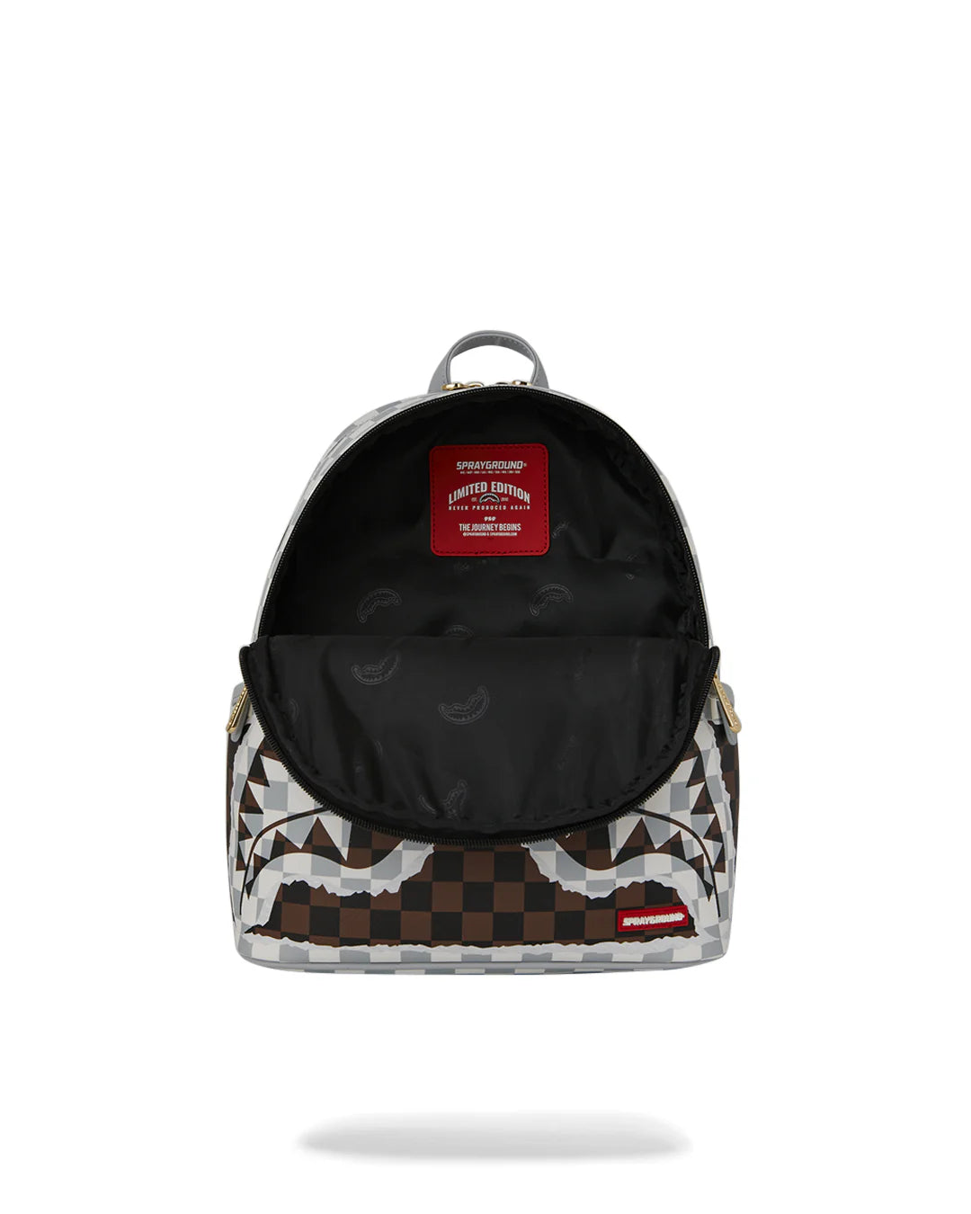 SPRAYGROUND B8291 BACKPACK CREAM BROWN TEAR CHECK SAVAGE BACKPACK - Atelier Fratelli Carbè