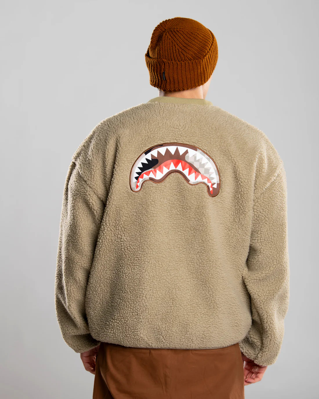 SPRAYGROUND SP812BRWN KNIT CAMO TEDDY CREWNECK BROWN - Atelier Fratelli Carbè