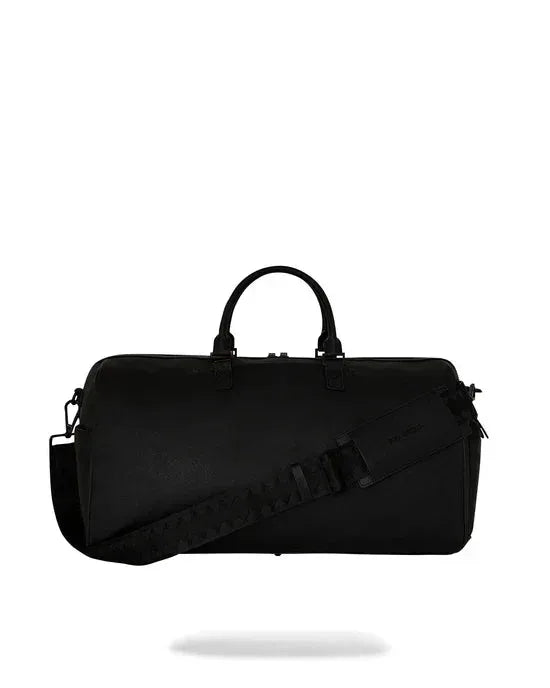 Borsone nero elegante in tessuto fly knit con tracolla regolabile, accessorio uomo donna