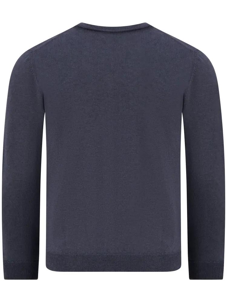 Woolrich Maglia Girocollo Garment Dyed Knitted Crewneck Melton Blue - Retro
