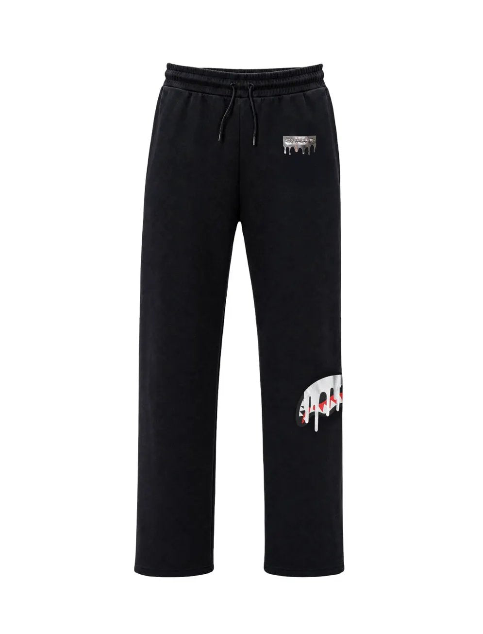 Pantalone tuta Sprayground Silver Drip SP995GBLK Nero - Dettaglio fondo e caviglia