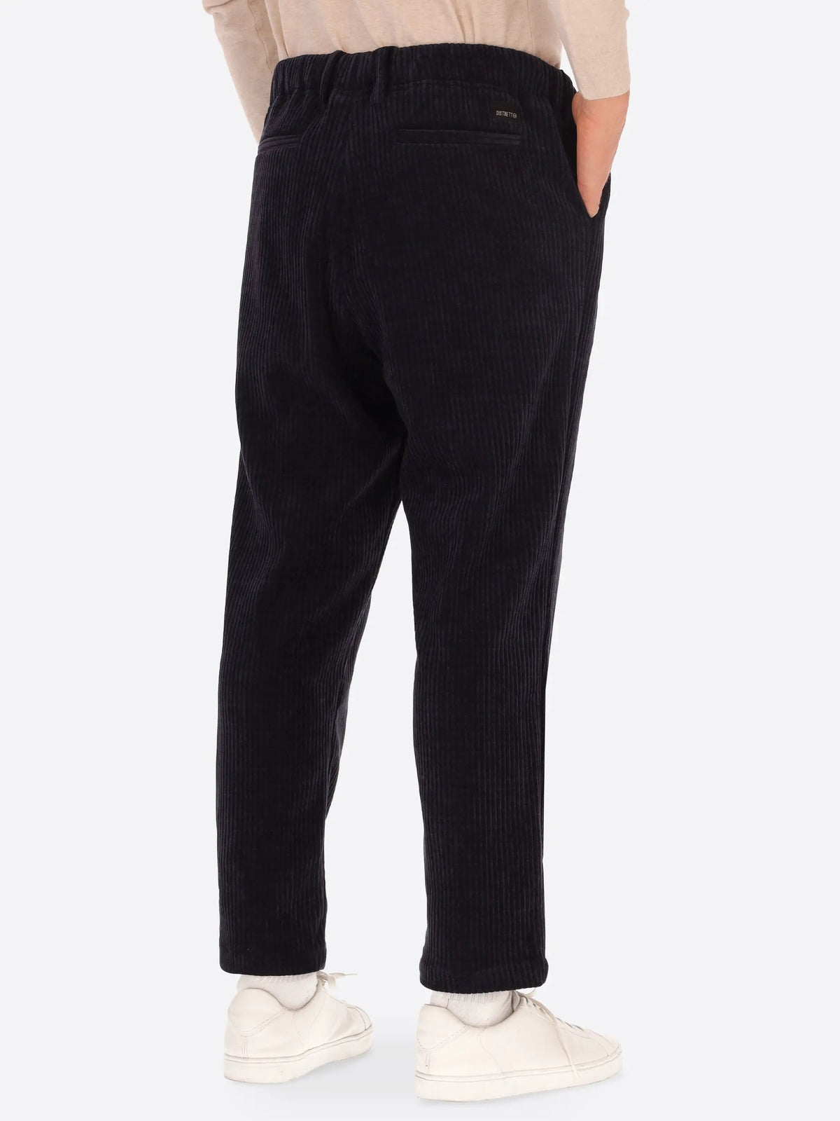 DISTRETTO12 Pantalone Relax Torino Velluto Super Comfort Cacha - Dettaglio tessuto e tasche