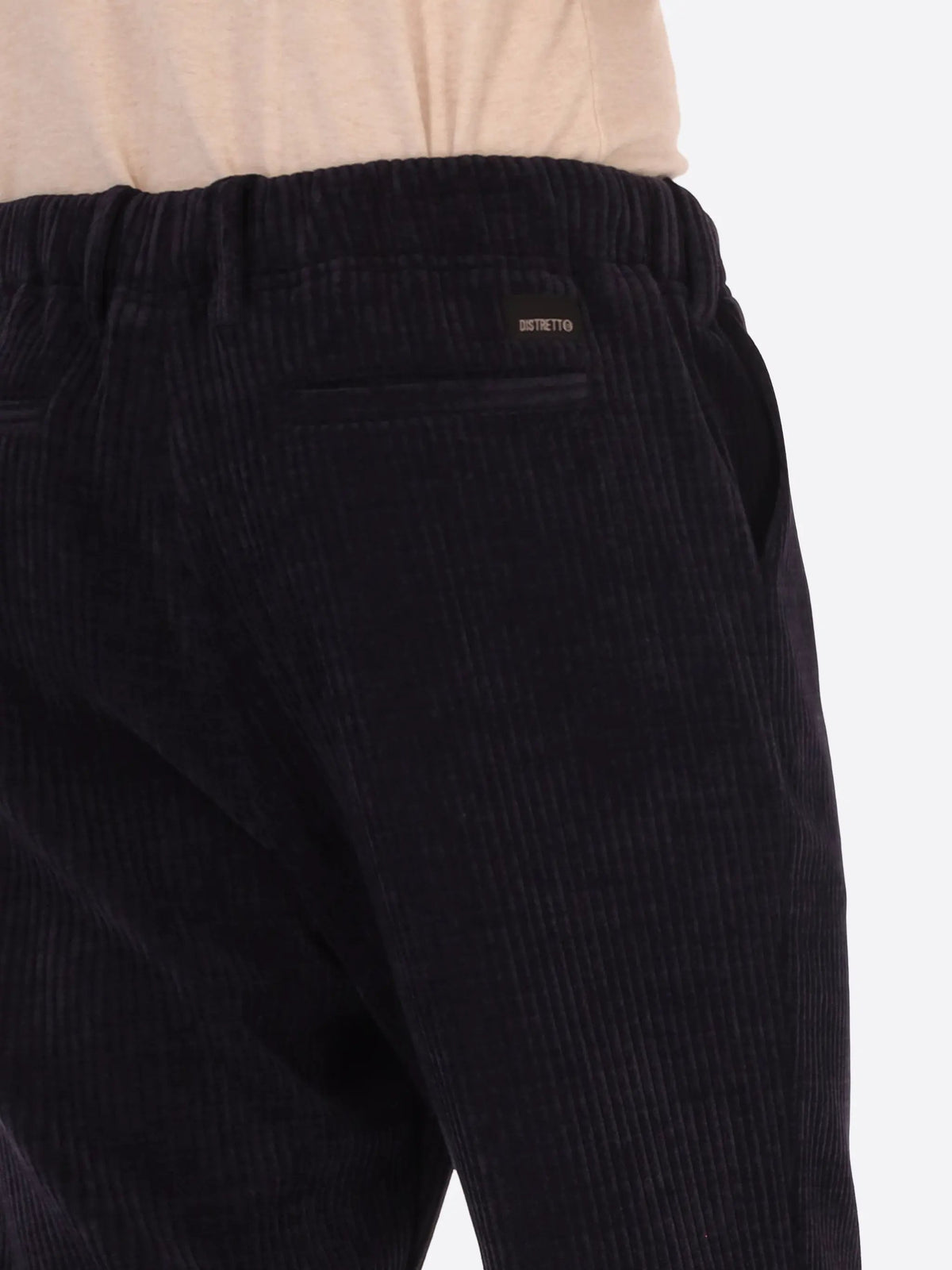 DISTRETTO12 Pantalone Relax Torino Velluto Super Comfort Cacha - Dettaglio finiture interne