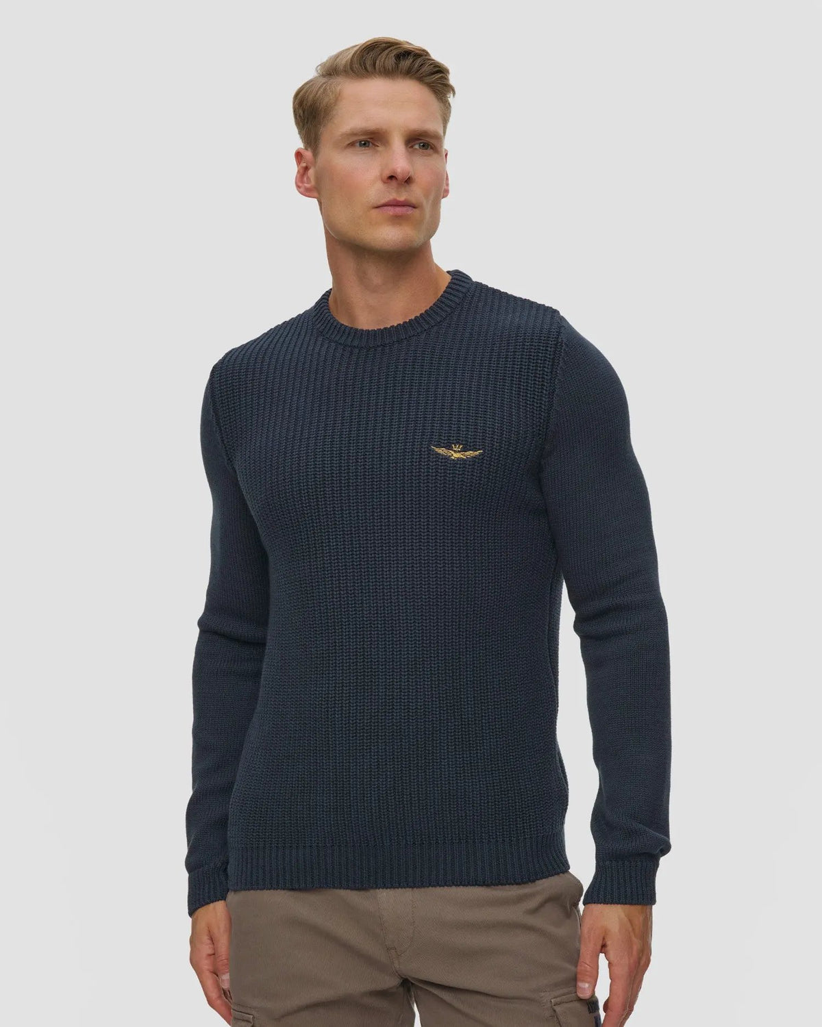 Maglia girocollo Aeronautica Militare 262MA1571UL00409 Blu - Vista frontale