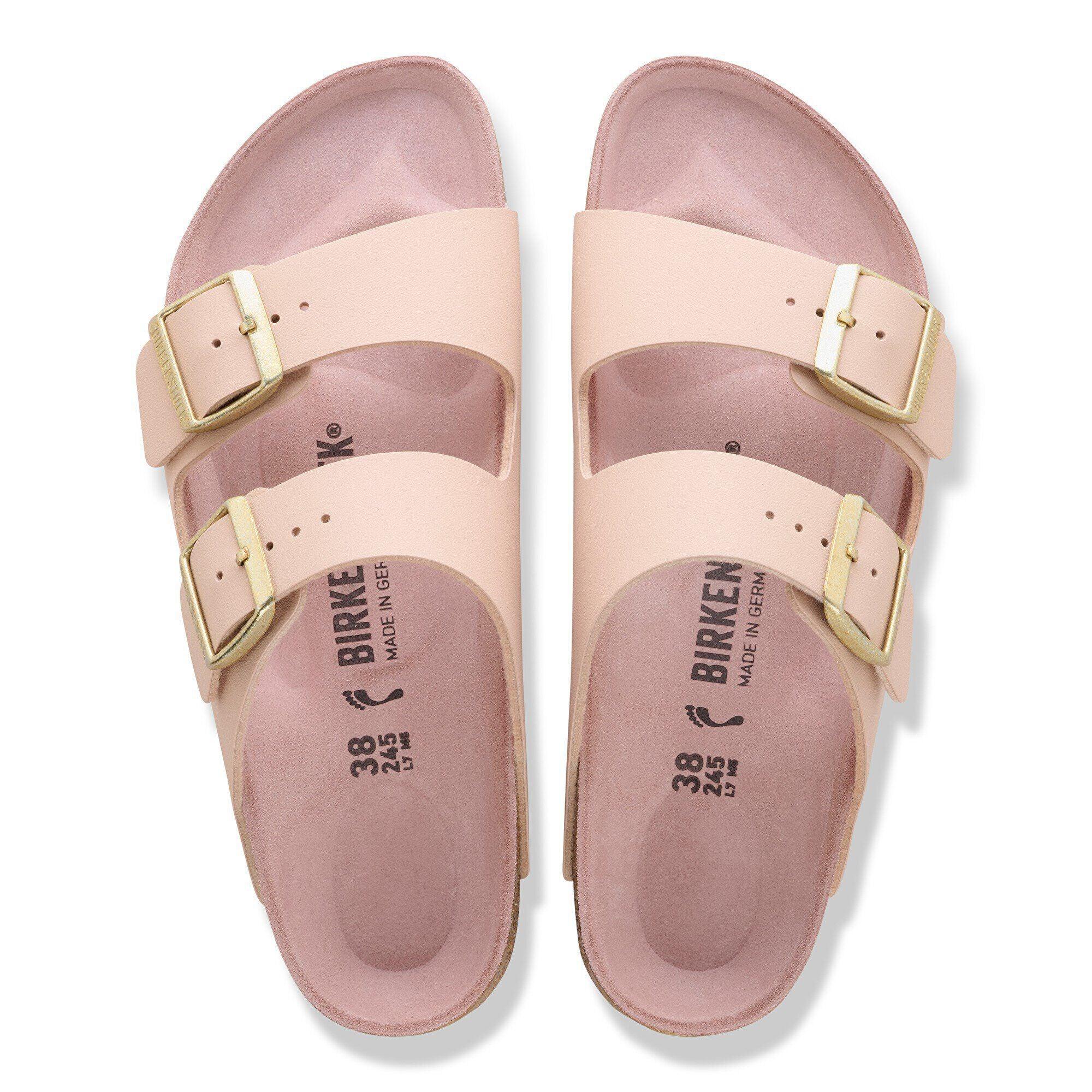 Sandali donna beige con doppia fibbia dorata, plantare anatomico, stile casual estivo