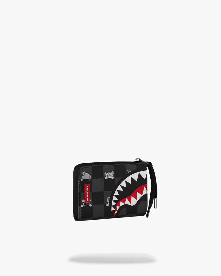 SPRAYGROUND W8917  WALLET GRAY PEEKING CHARACTER CHECK