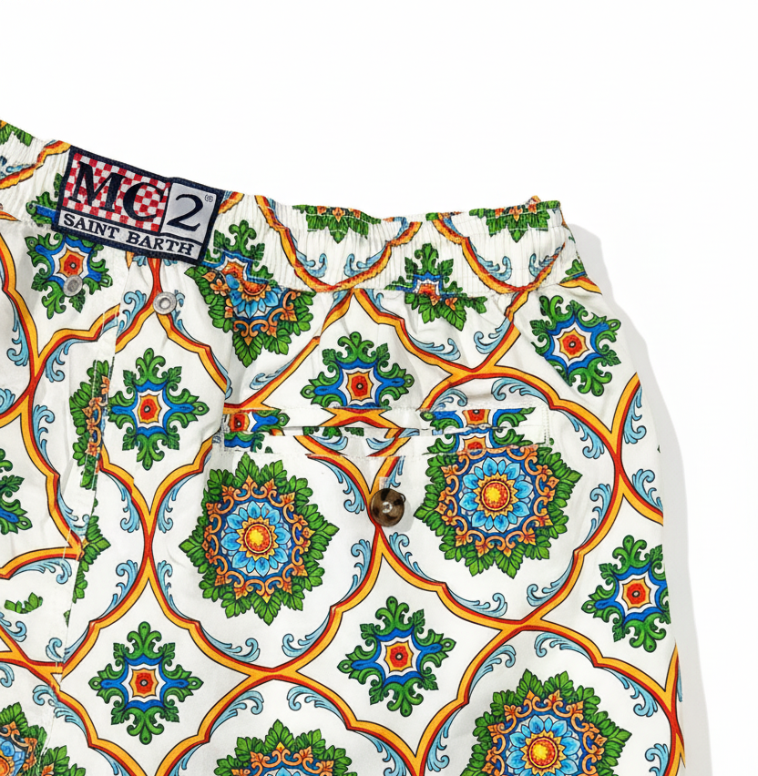 SAINT BARTH LIGHTING 70 07776L  SWIM SUIT ULTRALIGHT SWIM SHORT 70'S PRINT MAJ ANTIQUE