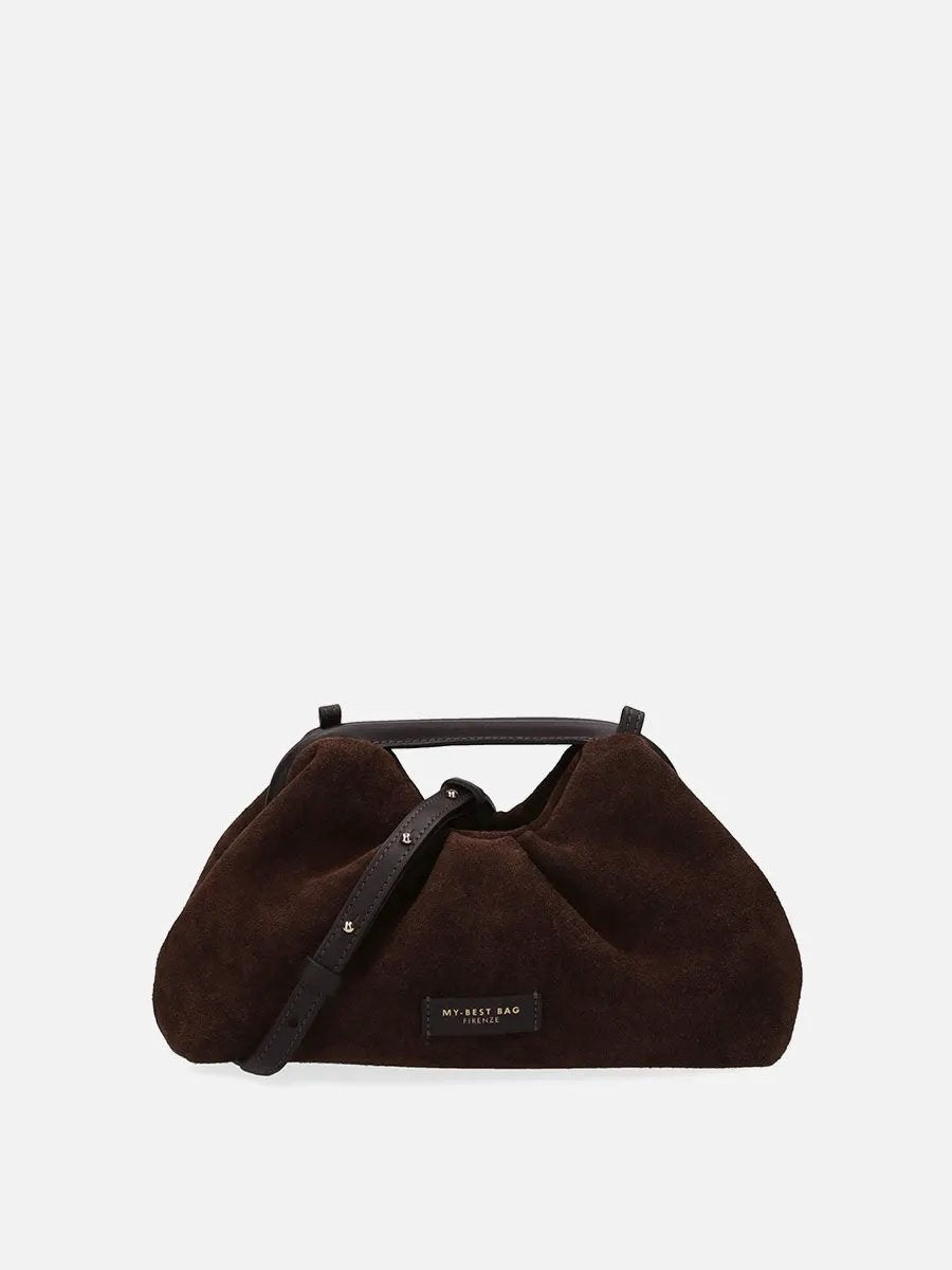Borsa a mano My Best Bag Firenze Janine Suede Dark Brown - Dettaglio Interno