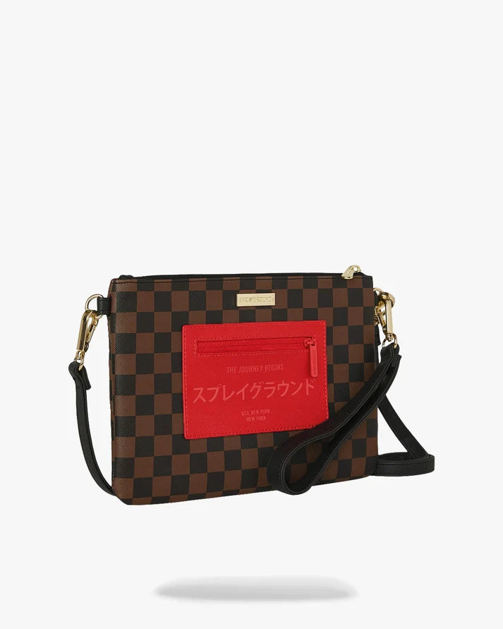 SPRAYGROUND B8900  CLUTCH RED REDEMPTION CROSSOVER CLUTCH