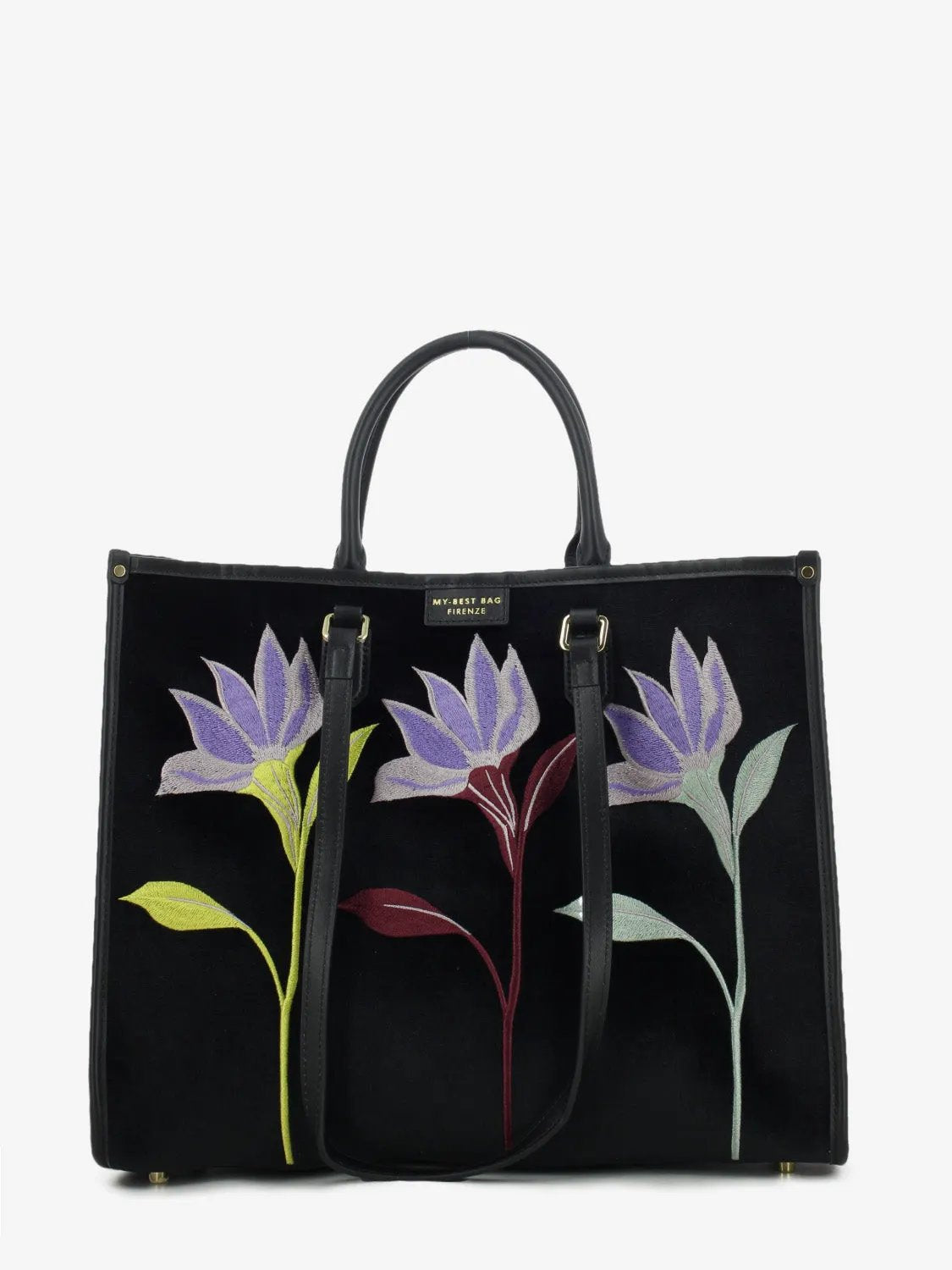 Borsa My Best Bag Atena Essence Black Flower - Vista frontale