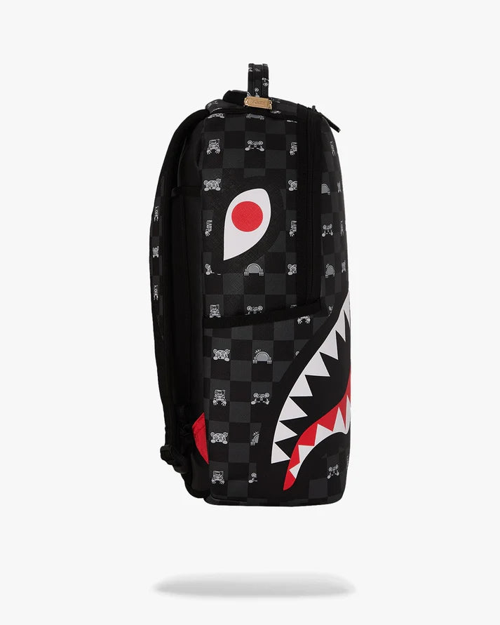 SPRAYGROUND B8872  BACKPACK GRAY PEEKING CHARACTER CHECK