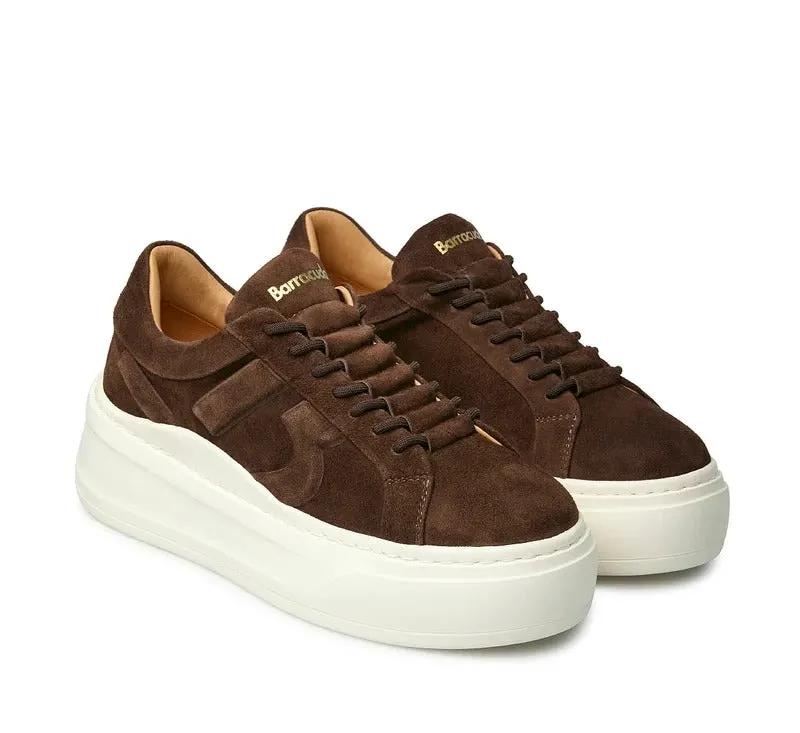 Sneaker donna Barracuda Mary Lou BD1625 in suede pepe - Vista tre quarti