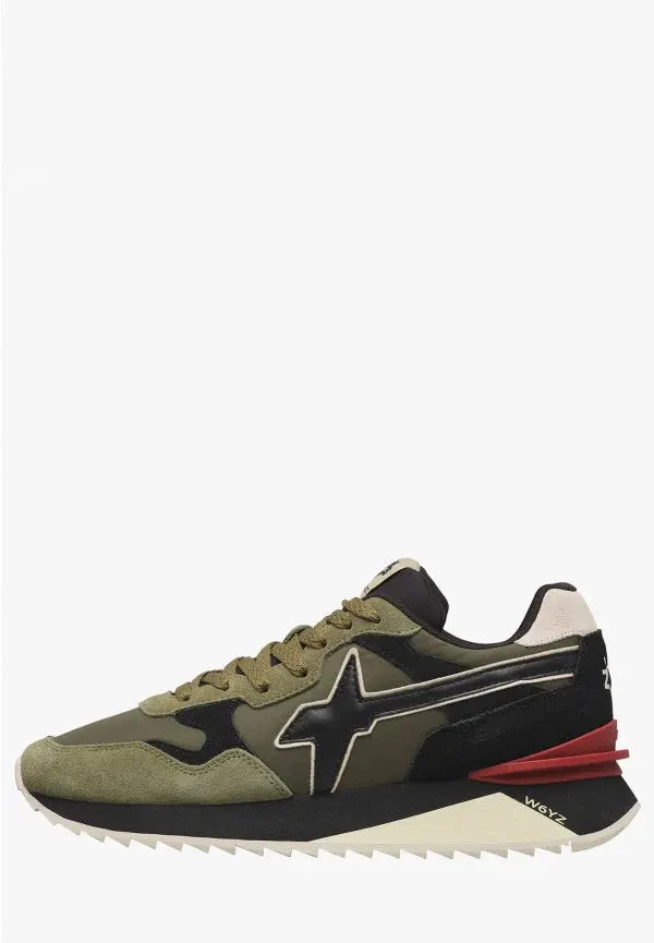 W6YZ YAK-M 1F58 SNEAKER MILITARE-BEIGE-BLACK by W6YZ