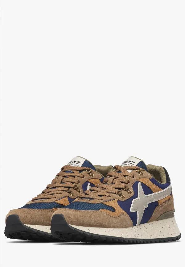 W6YZ Sneaker Uomo Yak-M Light Brown Navy - Vista Superiore