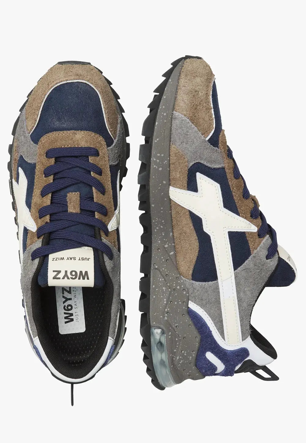 W6YZ BREEZE 3-M 3D79 SNEAKER LIGHT BROWN-NAVY by W6YZ
