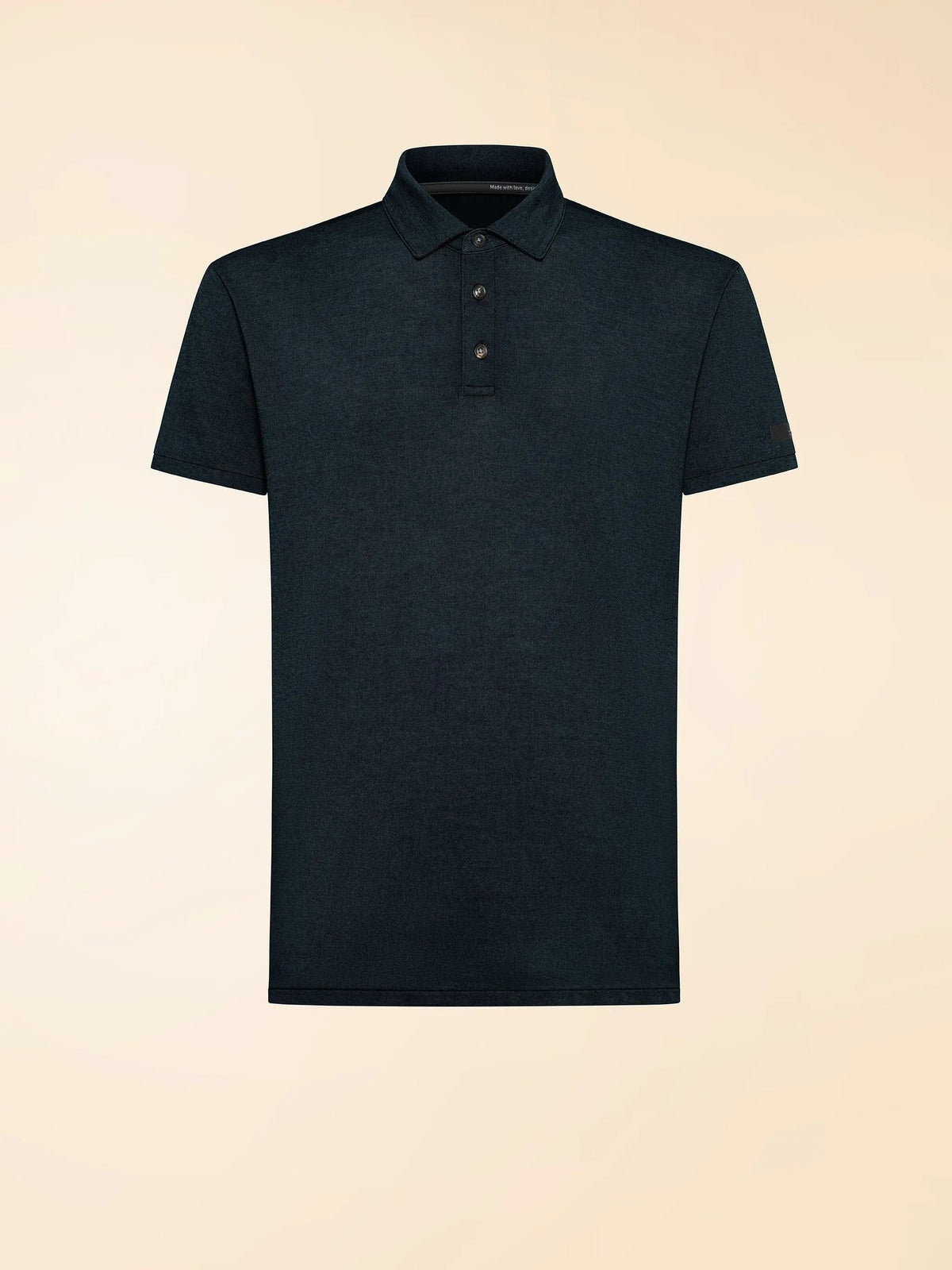 Polo uomo nera a manica corta con bottoni, stile casual elegante, collezione moda uomo