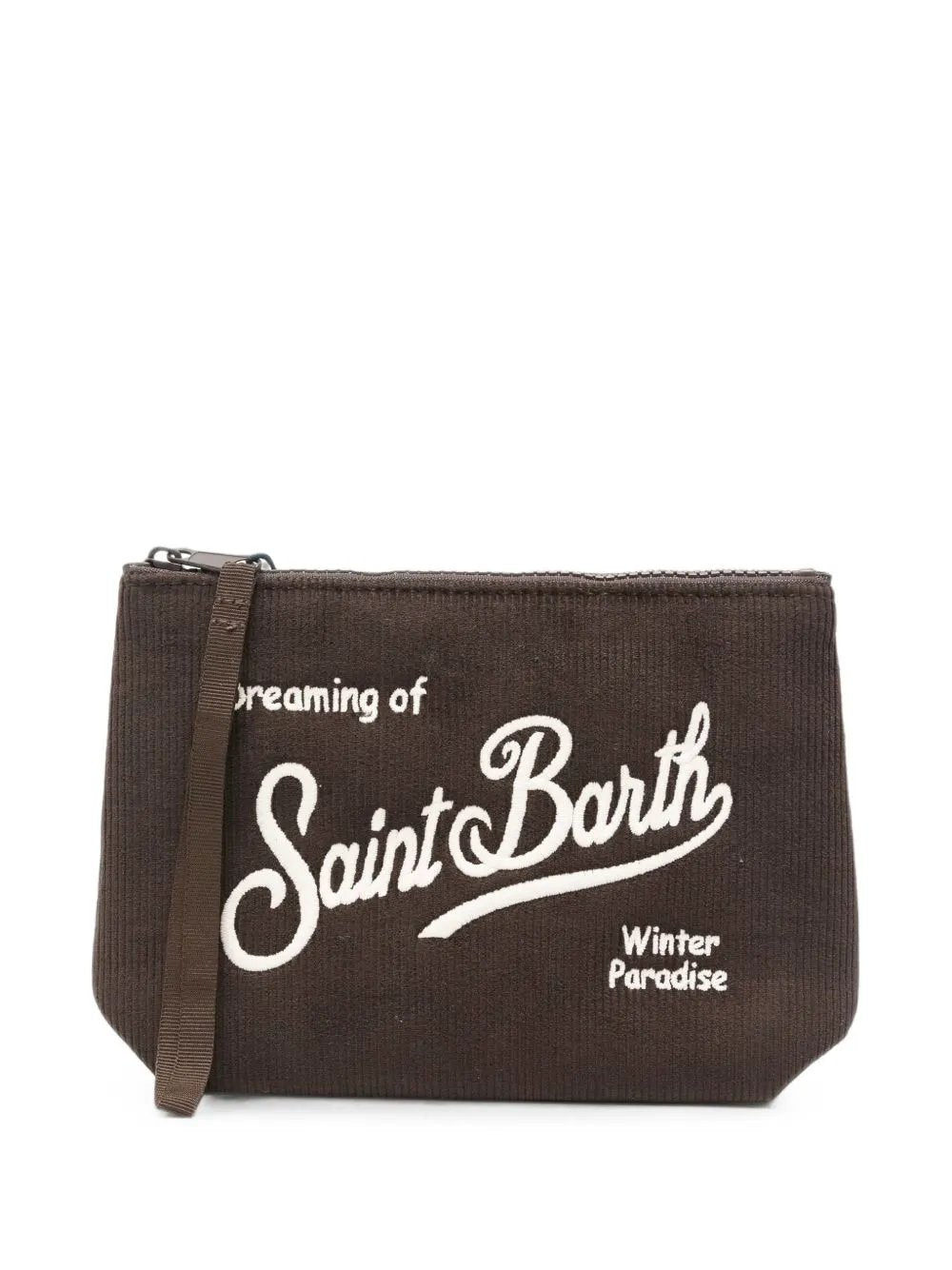 Pochette MC2 Saint Barth Aline Corduroy S Marrone - Vista frontale con logo