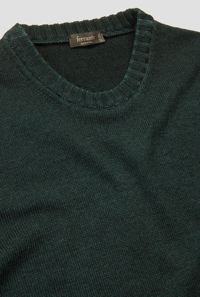 Ferrante Maglia  48G 37101 GIROCOLLO A DUE FILI TINTO IN CAPO - 46 - VERDE